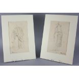 Carl Spitzweg (1808-1885) figural studies, (2) 32cm x 19cm .