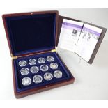 Queen Elizabeth II silver proof coin set, in presentation case, 12 coins in total .
