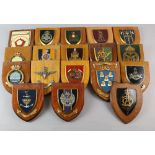 Twenty five various regimental shields, Provenance; this lot is being sold on behalf of the Royal