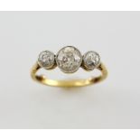 Edwardian old cut diamond ring, central stone estimated weight 0.90 carats, estimated colour I/J and
