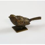 Austrian bronze figure of a bird, possibly a cuckoo stamped 'Schulz' 3.5cm high.