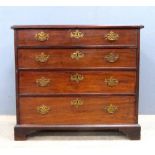 19th century mahogany chest of four drawers on bracket base