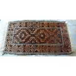 Red ground Afghan type rug 193 x 133 cm