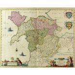 Map of part of North Wales by Schenk and Vale, 40 x 50 cms framedProvenance; this lot is being sold