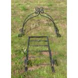 Pair of modern wrought iron garden arches, 265cm high,