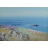 F. J. Widgery (British, 1861-1942), coastal scene at Perranporth, signed, gouache, 25cm x 35cm,.