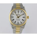Rolex gentleman's Oyster perpetual, Reference 14000, white enamelled dial with Roman numerals,