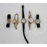 An Enicar ladiesultrasoninc manula wind 17 jewel watch on chain link bracelet, a swiss ladies