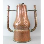 19th century copper vessel with two spouts, 67cm .