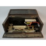 Oak cased music box, converted to electric, width 56 cm
