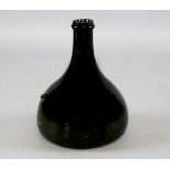 18th / 19th century globe and shaft dark green wine bottle the base with moulded J&B mark, 19cm.