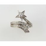 Chanel diamond 'comete' ring, round brilliant cut diamond, set in centre of shooting star, estimated