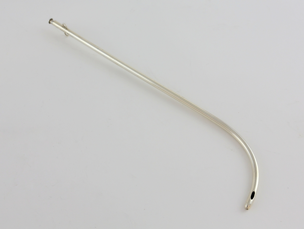 Victorian silver catheter, size 8, maker's mark 'GC', London, 1864,.