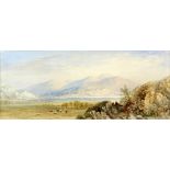 Cornelius Pearson (British, 1805-1891). Figures in a mountainous landscape, watercolour, signed