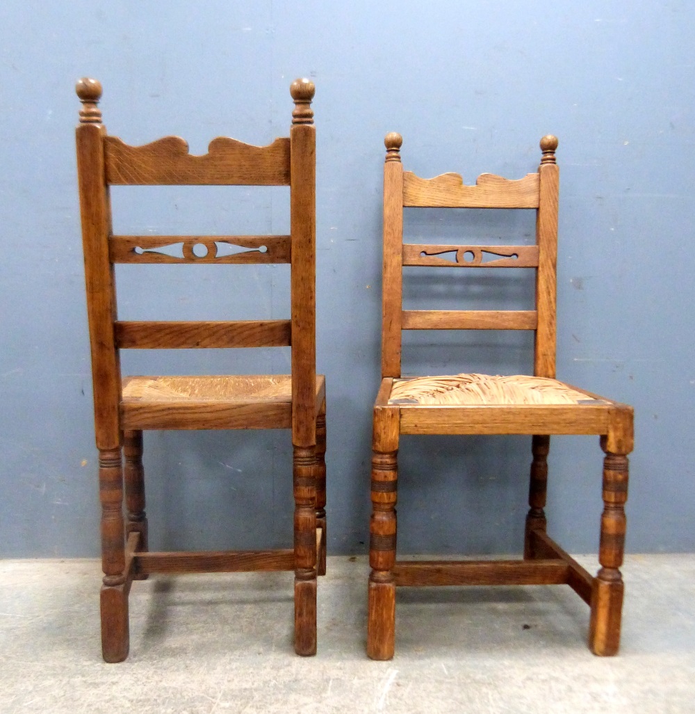 Pair of oak dining chairs by Hewetson Milner and Thexton - Image 6 of 6