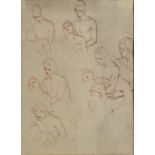 Sir George Hayter (British, 1792-1871) figural studies, pencil and ink, signed with initials and
