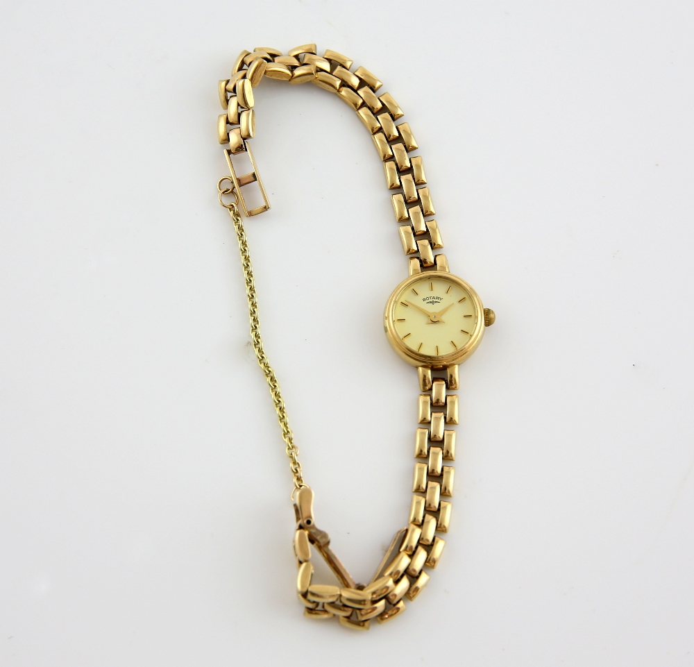 Ladies Rotary watch with quartz movement on a 9ct gold bracelet . - Image 2 of 3