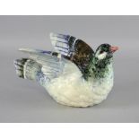 Delphin Massier Vallauris Alpes Maritimes, pottery vase in the form of a pigeon, 14cm high.