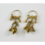 Pair of Gold earrings with wirework and granule decoration, probably Syria 19th C,Provenance