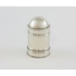 George III silver nutmeg grater, with domed screw cover, by Joseph Taylor, Birmingham, 1797, gross
