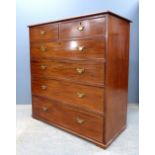 19th Century chest of two short over four long drawers