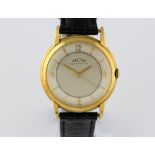Recta gentleman's automatic wristwatch, seventeen jewels automatic movement, in yellow case, bearing