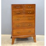 A 19th century mahogany chest of two short over four long drawers, 115cm x 70cm