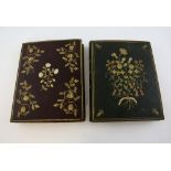 Two late 19th century ladies albums, inscribed as belonging to the Barmby sisters and dated 1850 and