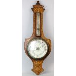 19th Century rosewood and marquetry inlaid barometer made for Tyres store of Ealing 85 cm
