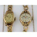Two vintage Rotary wristwatches, one with round dial and baton hour markers, with 17 jewel
