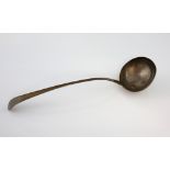 George III old English pattern silver soup ladle, London circa 1760 hall mark indistinct, 5 ozs.