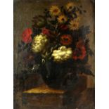 Pair of 18th/19th Century still lifes of flowers, oils on canvas, unsigned 57 x 43 cm .