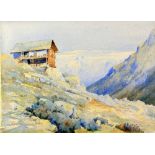 C. G. Blampied (British, 1875-1962). 'Alpine Hut', signed, watercolour, 30cm x 42cm,.