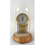 Early 20th Century American electric mantel clock by Barr under a glass dome 23 cm