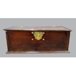 19th century Continental mahogany box with brass mounts, 53cm x 138cm