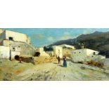 Franz Richard Unterberger (Austrian, 1838-1902), study of Capri, Naples Italy, oil on panel,