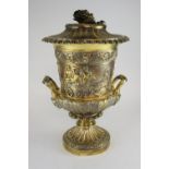 Impressive George IV silver gilt, Campana shaped vase and cover by John Edward Terrey, London