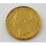 Queen Victorian gold sovereign dated 1878, Melbourne mint .