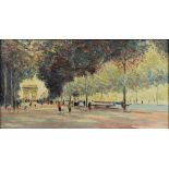 George Hann (British, 1900-1979). 'View of L'Arc de Triomphe from the Champs-Elysees', inscribed