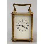 Early 20th Century brass and glass carriage clock, Mappin & Webb, London 14 cm