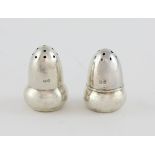 Near pair of Edward VII silver pepperettes in the form of acorns, by Saunders & Shepherd, Chester,