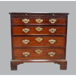 19th century mahogany chest of brushing slide and four drawers on bracket feet, 76cm x 76cm