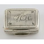 George IV silver satchel form vinaigrette with bright cut decoration, by John Thropp, Birmingham,