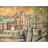 Gordon Craig, Star and Garter House Richmond, part four of a series of four, signed, oil on board,