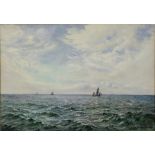 James Aitken (act.1880-1935) sailing boats on a calm sea, watercolour, signed, 24.5cm x