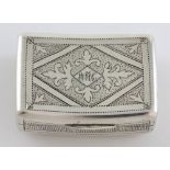 George III silver snuff box of rocking form with stylised foliate decoration, by Daniel Hockley,