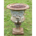 19th Century cast metal garden urn 62 cm high