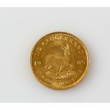 22ct gold, 1/2 Krugerrand 1985.