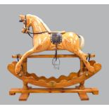 20th century wooden rocking horse by Ian Armstrong 100cm x 110cm