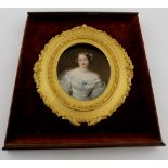In the manner of Sir William Charles Ross RA, oval portrait miniature of a lady, on ivory, in